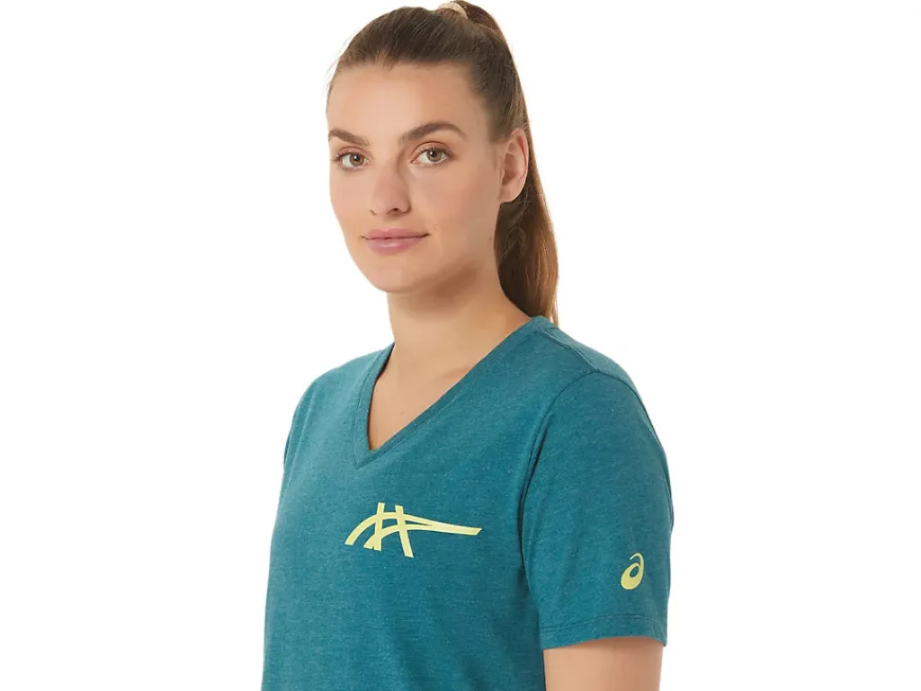 ASICS 1977 HERITAGE AMERICANA V-NECK-Women Extended Sizes|T-Shirts & Tops