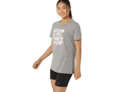 ASICS  HIBISCUS SLOGAN CREW-Women Extended Sizes|T-Shirts & Tops