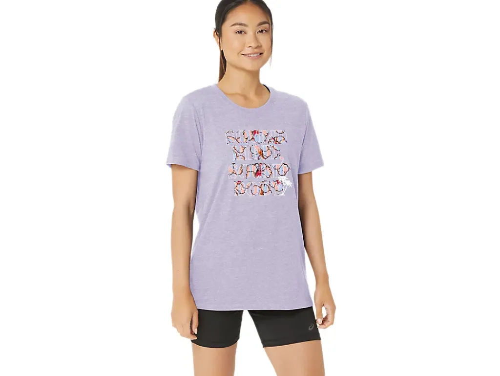 ASICS HIBISCUS SLOGAN CREW-Women Extended Sizes|T-Shirts & Tops