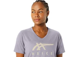 ASICS STRIPES V-NECK-Women Extended Sizes|T-Shirts & Tops