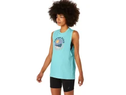 ASICS SUN IN THE SKY SLOGAN MUSCLE TEE-Women T-Shirts & Tops
