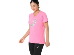 ASICS CARNATION SHORT SLEEVE V-NECK-Women T-Shirts & Tops