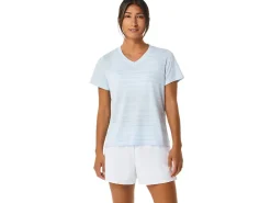 ASICS COURT STRIPE SHORT SLEEVE TOP-Women Pickleball|Tennis