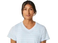 ASICS COURT STRIPE SHORT SLEEVE TOP-Women Pickleball|Tennis