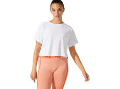 ASICS CROPPED LOGO JACQUARD SHORT SLEEVE-Women T-Shirts & Tops