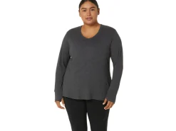 ASICS LONG SLEEVE HEATHER TOP-Women Extended Sizes|T-Shirts & Tops