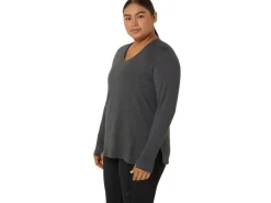 ASICS LONG SLEEVE HEATHER TOP-Women Extended Sizes|T-Shirts & Tops