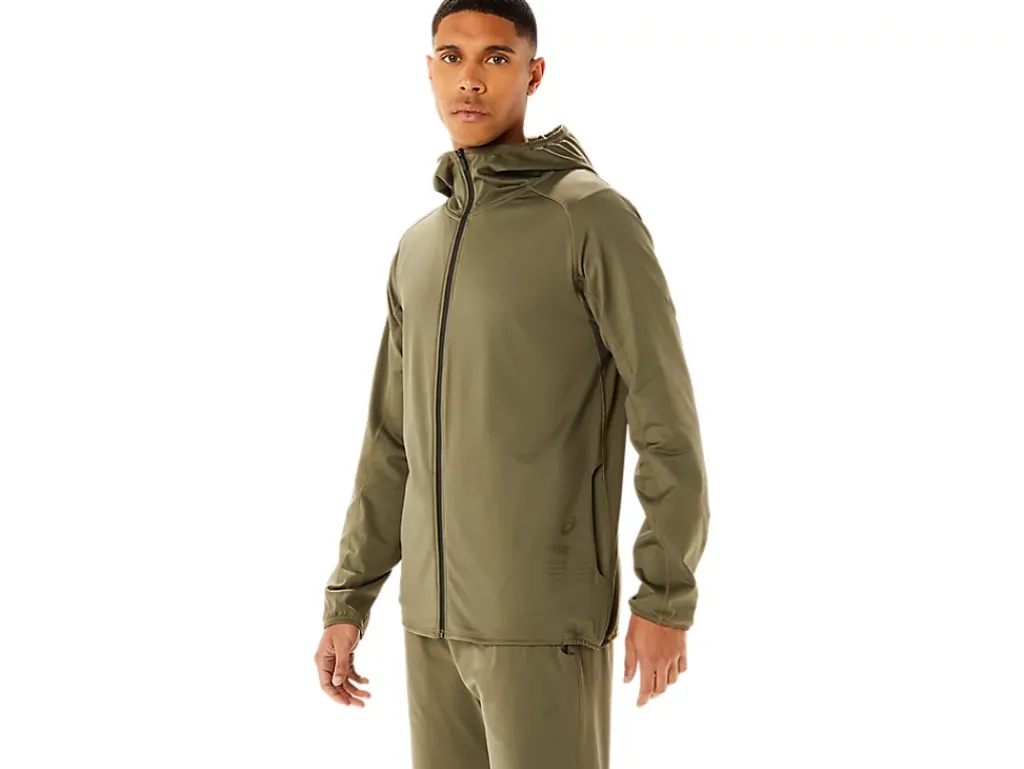 ASICS MEN ACTIBREEZE JACQUARD BRUSHED KNIT JACKET-Men Training|Jackets & Outerwear