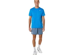 ASICS MEN COURT STRIPE SHORT SLEEVE TOP-Men Pickleball|Tennis