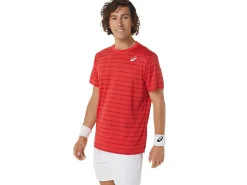ASICS MEN COURT STRIPE SHORT SLEEVE TOP-Men Tennis|Tennis