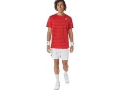 ASICS MEN COURT STRIPE SHORT SLEEVE TOP-Men Tennis|Tennis