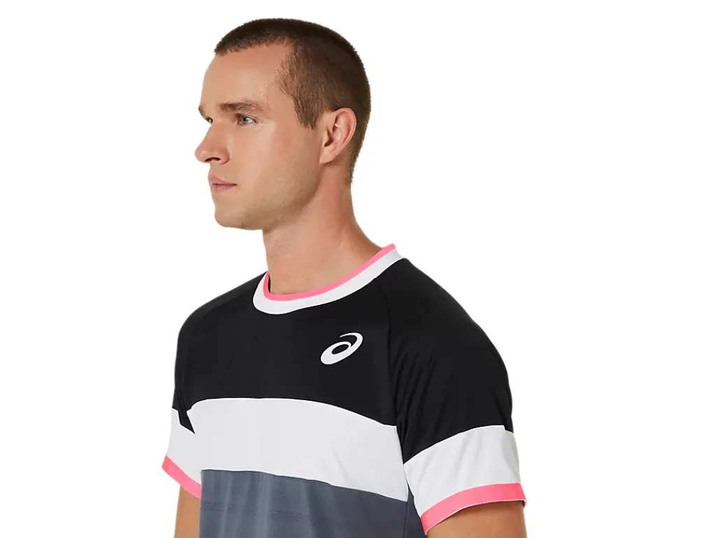 ASICS MEN MATCH SHORT SLEEVE TOP-Men Pickleball|Tennis