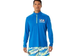 ASICS MEN READY-SET HALF ZIP LAM-Men T-Shirts & Tops