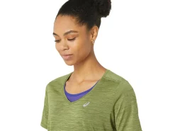 ASICS RACE V-NECK SHORT SLEEVE TOP-Women T-Shirts & Tops