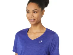 ASICS RACE V-NECK SHORT SLEEVE TOP-Women T-Shirts & Tops