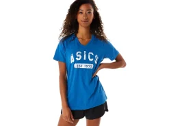ASICS SHORT SLEEVE EST 1977 V-NECK TEE-Women T-Shirts & Tops