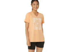 ASICS SUNFLOWER SLOGAN V-NECK-Women Extended Sizes|T-Shirts & Tops