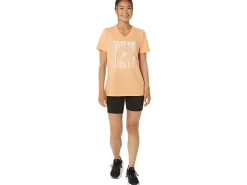 ASICS SUNFLOWER SLOGAN V-NECK-Women Extended Sizes|T-Shirts & Tops