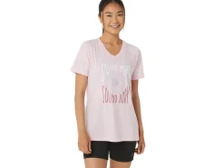 ASICS SUNFLOWER SLOGAN V-NECK-Women Extended Sizes|T-Shirts & Tops