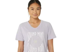 ASICS SUNFLOWER SLOGAN V-NECK-Women Extended Sizes|T-Shirts & Tops
