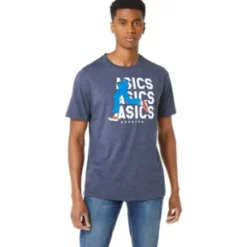 ASICS UNISEX BLUE JEAN MILE CREW TEE-Women Extended Sizes|T-Shirts & Tops