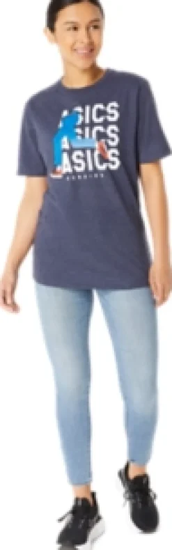 ASICS UNISEX BLUE JEAN MILE CREW TEE-Women Extended Sizes|T-Shirts & Tops