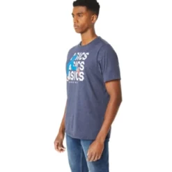 ASICS UNISEX BLUE JEAN MILE CREW TEE-Women Extended Sizes|T-Shirts & Tops