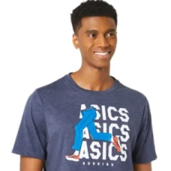 ASICS UNISEX BLUE JEAN MILE CREW TEE-Women Extended Sizes|T-Shirts & Tops