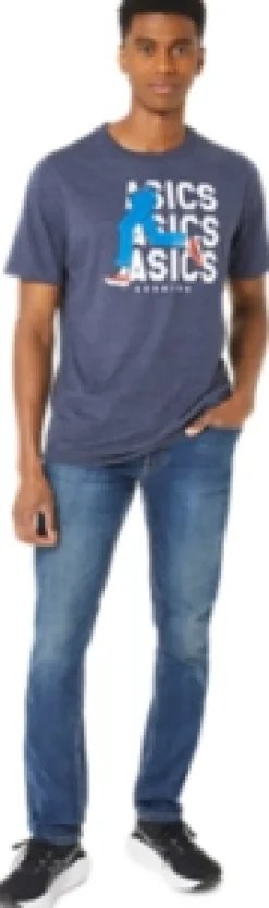 ASICS UNISEX BLUE JEAN MILE CREW TEE-Women Extended Sizes|T-Shirts & Tops
